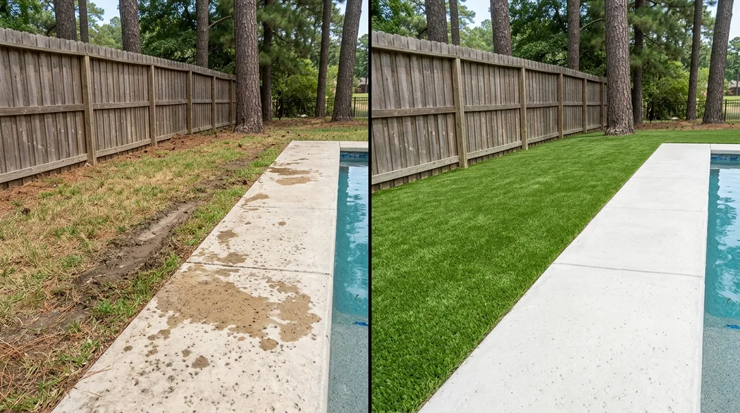 Result artificial grass installation in Tyler - Tyler Artificial Grass Installation